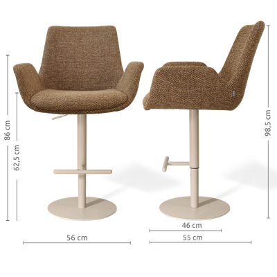 Niva-Eef draaibare tulp barkruk - beige