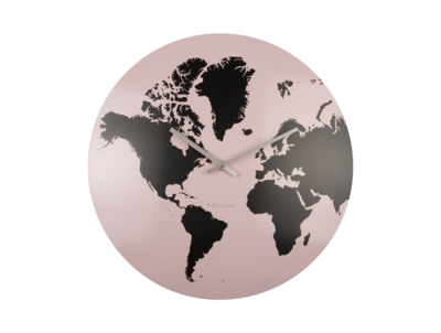Wandklok World Mapmetaal