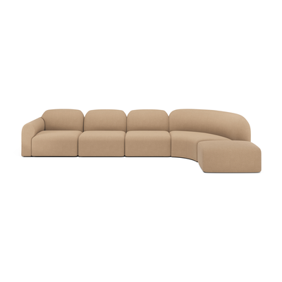 Bulky modulaire bank set - 4/5 seat met footstool