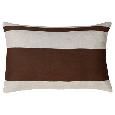 Kussen linnen 2 streep kiezel