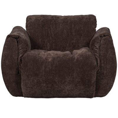 Baggy draaifauteuil geweven stof warmgrijs melange