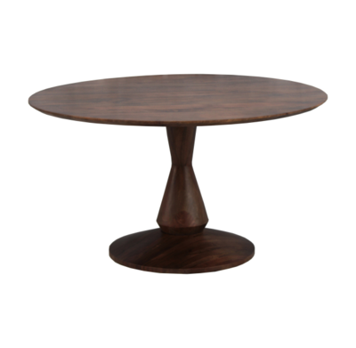 Old Inn eettafel mangohout met houten poot Ø140 cm