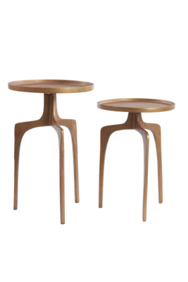 Bijzettafel bruin/brons (set van 2)