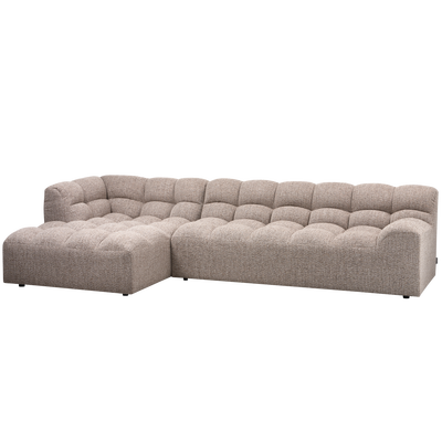 Allure chaise longue links geweven stof naturel melange