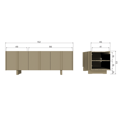 Basu tv meubel 152 cm grenen dust [fsc]