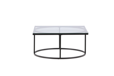 Glesborg Salontafel - 90 x 90 cm - zwart met glas