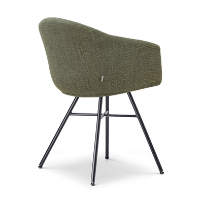 Eetkamerstoel Noa-Otis zwart onderstel met armleuningen