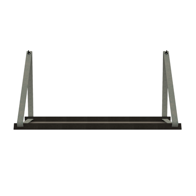 Stalen wandplank 98x20cm - incl. leren plankdragers
