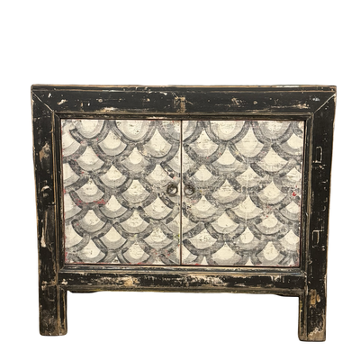 Onderkast 2deur zwart/wit schub uniek