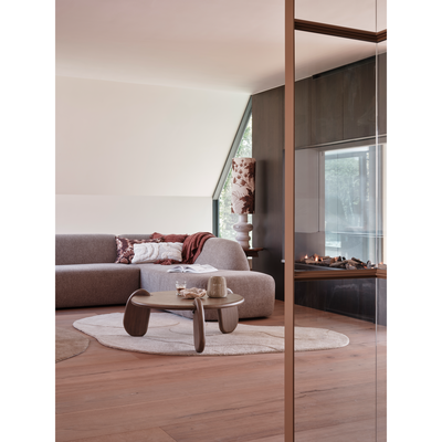 Sloping u-vorm bank off white melange