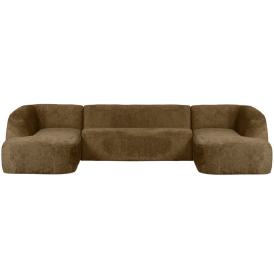Sloping u-vorm bank off white melange