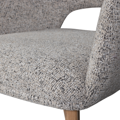 Murat eetkamerstoel taupe met houten poot naturel