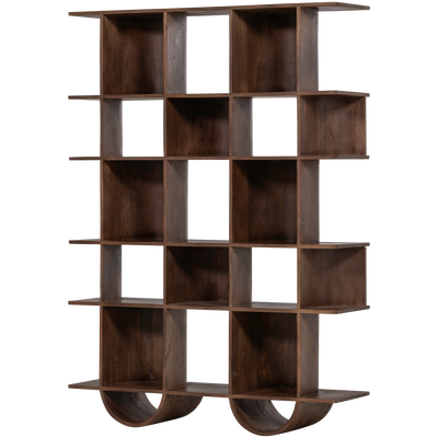 Sinne boekenkast mangohout walnoot 180x130cm