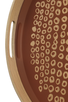Second Nature glazen dienblad rond  - auburn