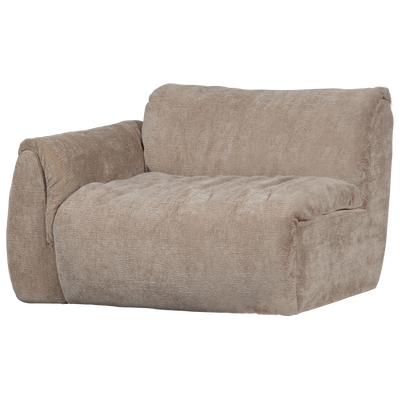 Baggy 1-zits element met arm links geweven chenille oudroze