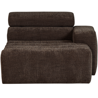 Novi chaise longue element arm rechts boucle karamelbruin