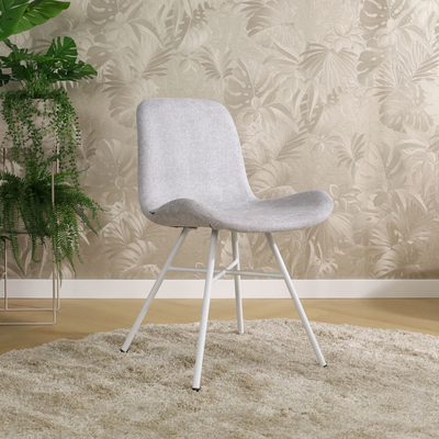 Eetkamerstoel Noa-Fé gestoffeerd - wit onderstel