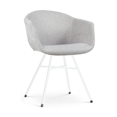 Eetkamerstoel Noa-Otis wit onderstel met armleuningen