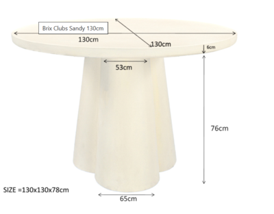 Eettafel rond Stone 130