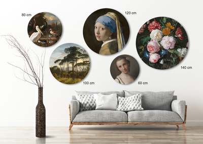 Rond schilderij aluminium Bloemen in vaas
