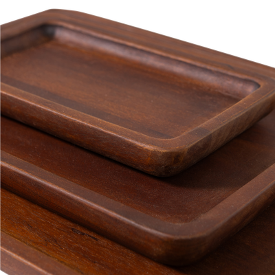 Trayla dienblad mangohout bruin - set van 3