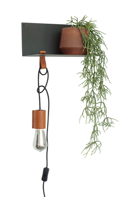 Stalen wandlamp-plankje