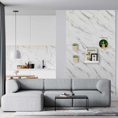 Magneetbehang luxe - interieurdessin marmer wit