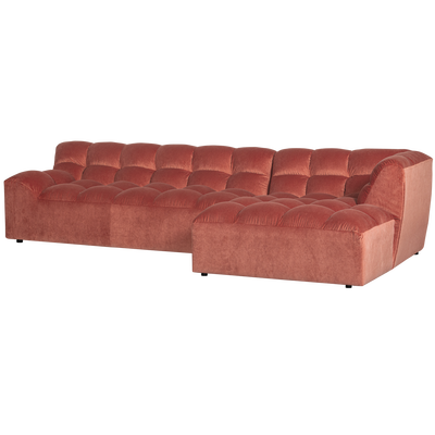 Allure chaise longue rechts geweven stof naturel melange