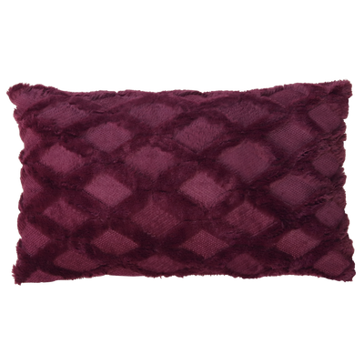 Kussen bont ruit bordeaux