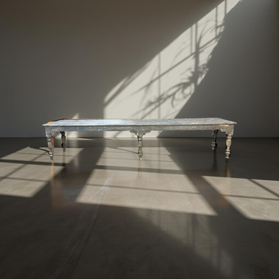 Salontafel blauw met 6 poten uniek