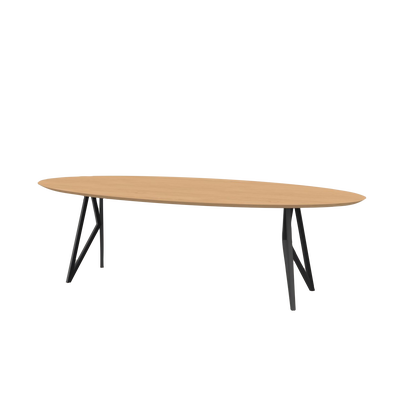 Studio HENK tafel Butterfly Ovaal - zwart frame, hardwax light 3041