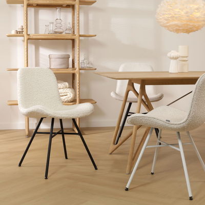 Eetkamerstoel Noa-Fé gestoffeerd - wit onderstel