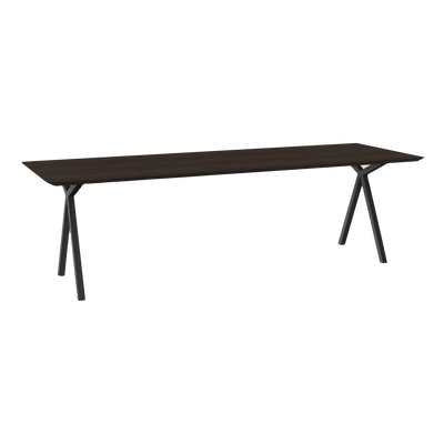Studio HENK tafel Slim X-type Rechthoekig - zwart frame, gerookte beits