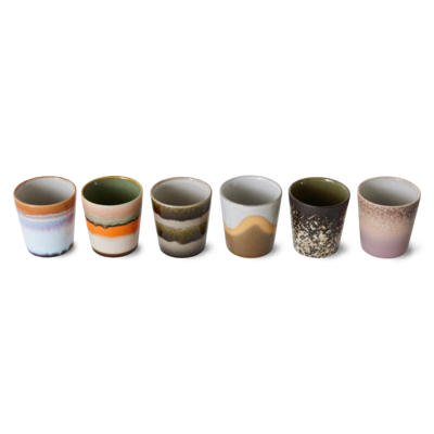 HKliving koffiemok 70's Ceramics - Elements - set van 6
