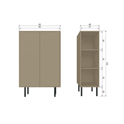 Cadiz opbergkast grenen mud [fsc]