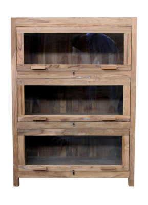 Bibliotheek kast George teak 3 delen naturel