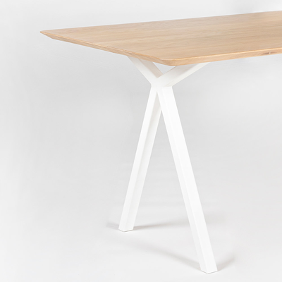 Studio HENK tafel Slim X-type Rechthoekig - wit frame, hardwax light 3041