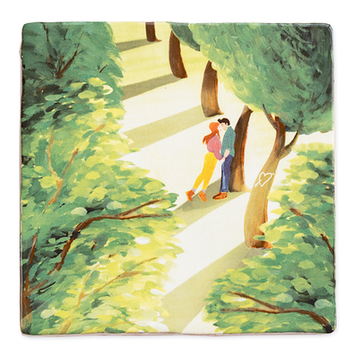 StoryTiles wandtegel Het begon met 'n kus