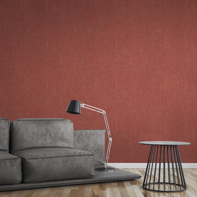Monochroom behang rood oranje gevlekt met goud effect