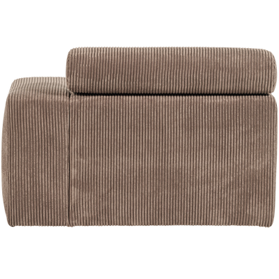 Novi chaise longue element arm rechts boucle karamelbruin