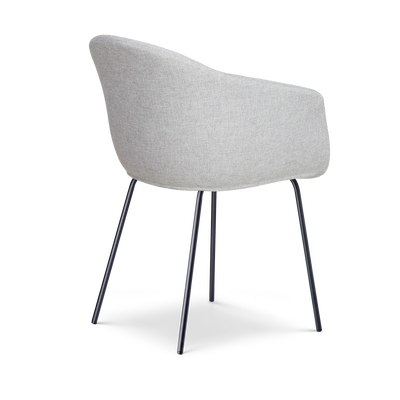 Eetkamerstoel Nora-Otis gestoffeerd - zwart onderstel - met armleuningen