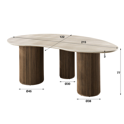 Eettafel Organisch Limestone