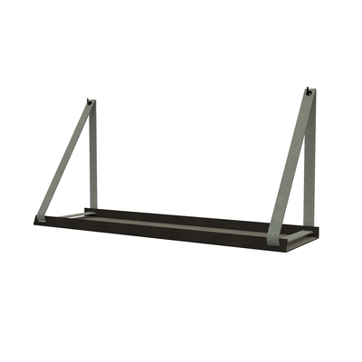 Stalen wandplank 98x20cm - incl. leren plankdragers