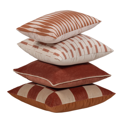 Zena kussens roze/roestbruin - set van 4