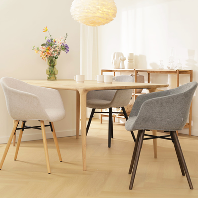 Eetkamerstoel Nena-Otis - zwart houten onderstel