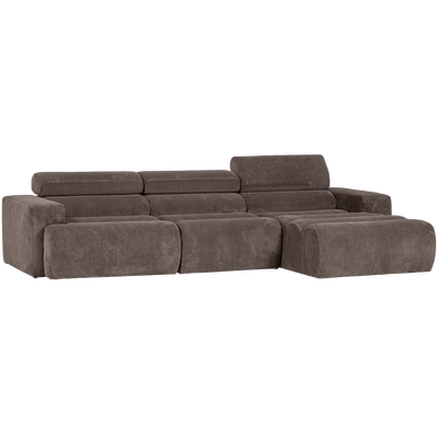 Novi chaise longue bank rechts donkerbruin melange