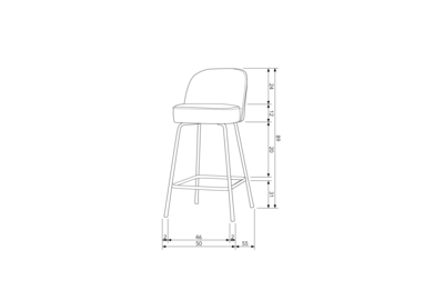 Barstoel Vogue geweven stof 65 cm
