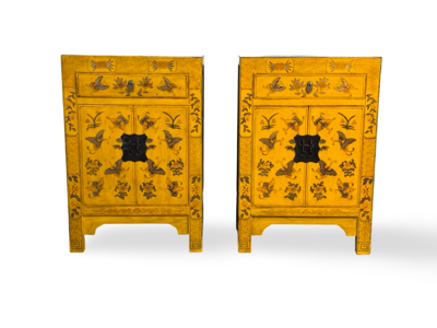 Nachtkast vlinder geel (set van 2)