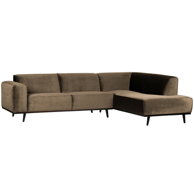 Statement hoekbank rechts chenille velvet terra