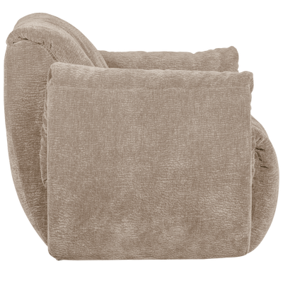 Baggy draaifauteuil geweven stof warmgrijs melange